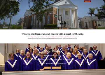 Trinity United Methodist Church website design by WPTallahassee